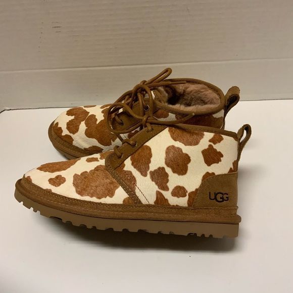 UGG Shoes Ugg Neumel Cow Print Women Ankle Boots Mesa Sand Us 9uk